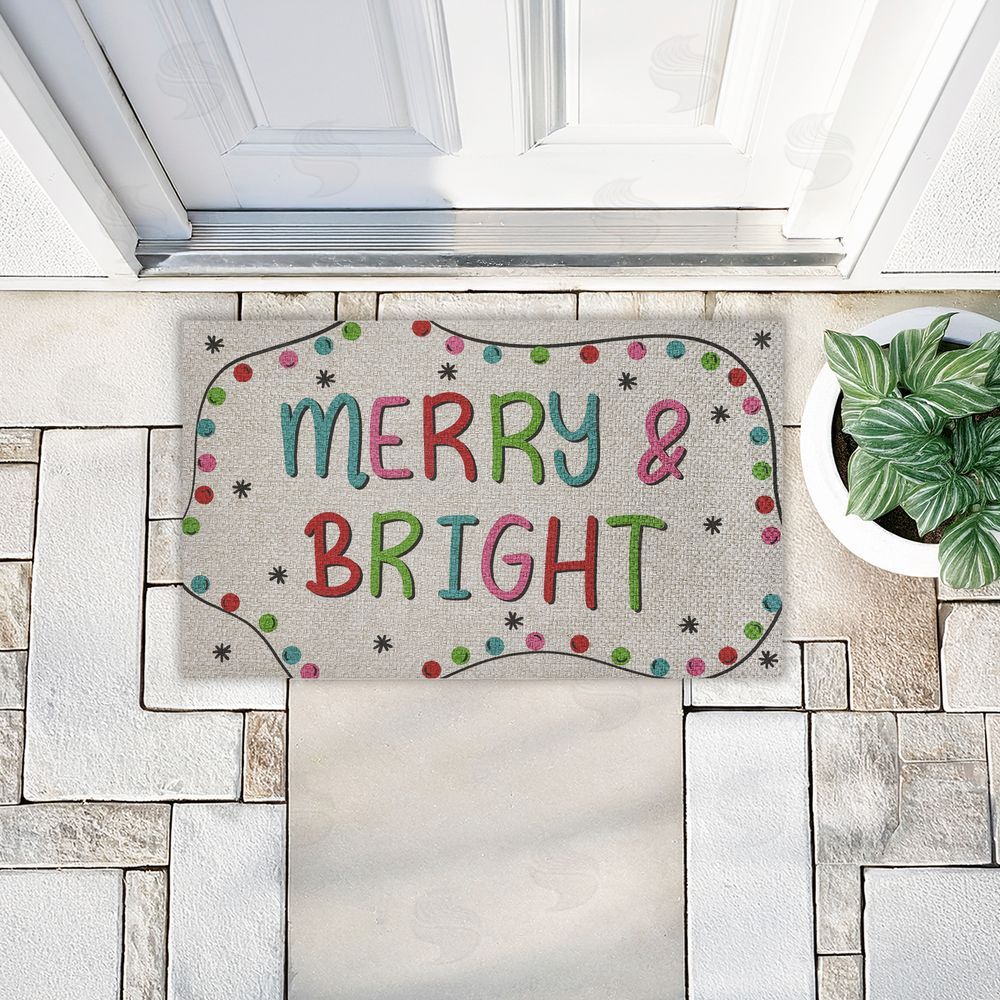 Emily Cromwell | Merry & Bright Ornament Border Faux Sisal Door Mat