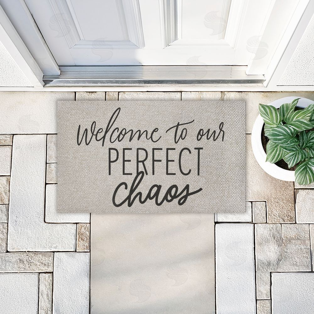 Doodles.Ink. | Welcome Perfect Chaos Faux Sisal Door Mat