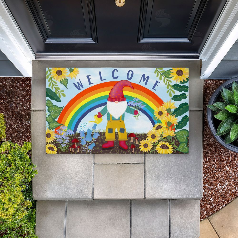 Darlene Seale | Welcome Rainbow Gnome Non-Woven Door Mat