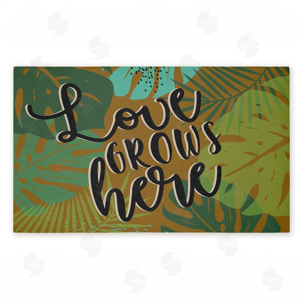 Angela Nickeas | Love Grows Here Leaves Non-Woven Door Mat