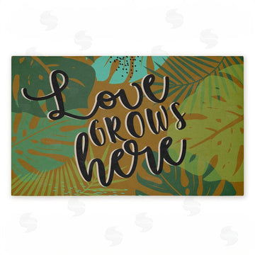 Angela Nickeas | Love Grows Here Leaves Non-Woven Door Mat