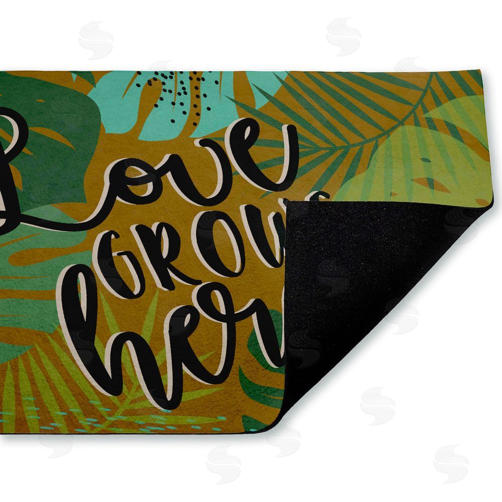 Angela Nickeas | Love Grows Here Leaves Non-Woven Door Mat