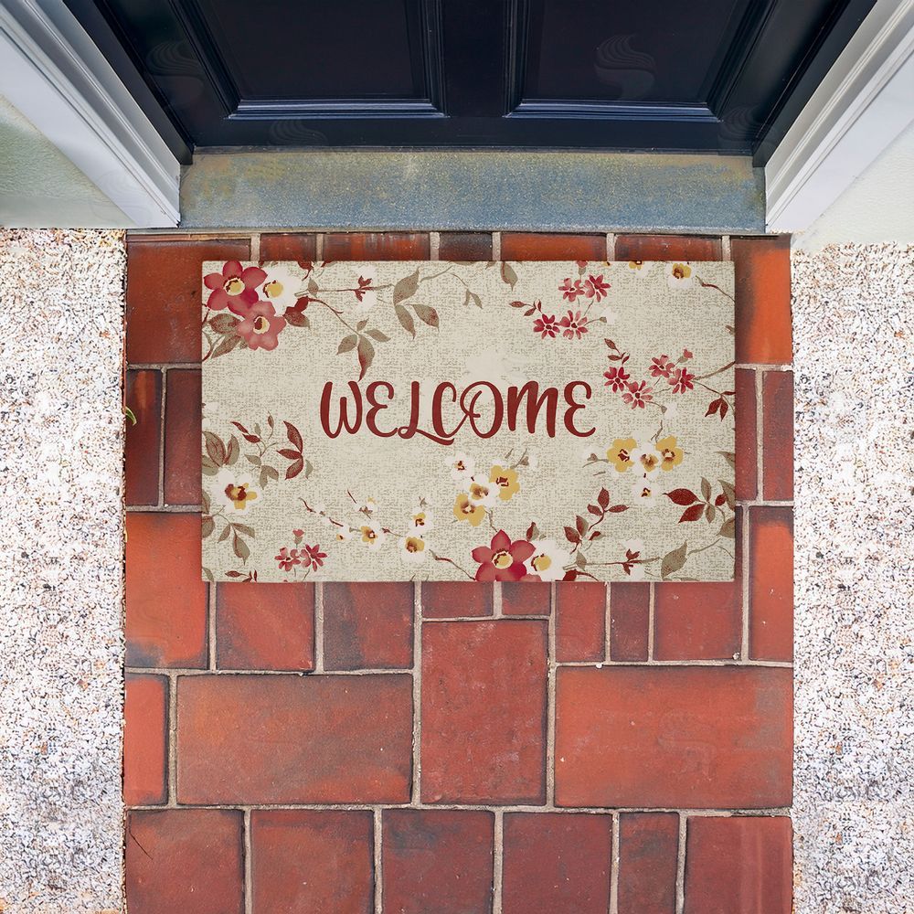 Andrea Jasid Grassi | Welcome with Fall Blossoms Non-Woven Door Mat