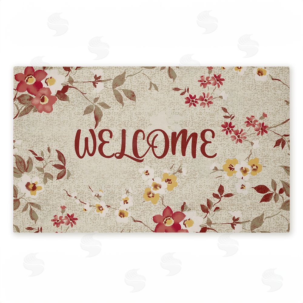 Andrea Jasid Grassi | Welcome with Fall Blossoms Non-Woven Door Mat