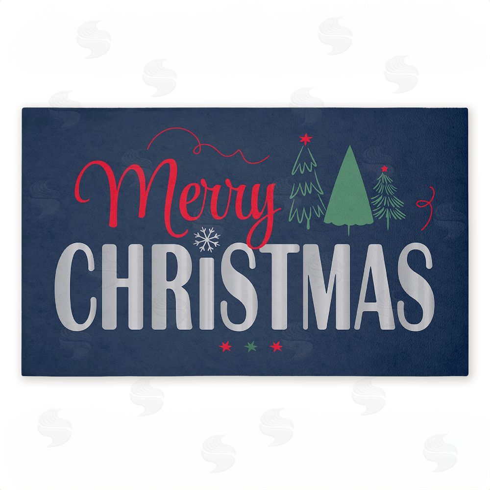 Andrea Jasid Grassi | Merry Christmas on Navy Non-Woven Door Mat