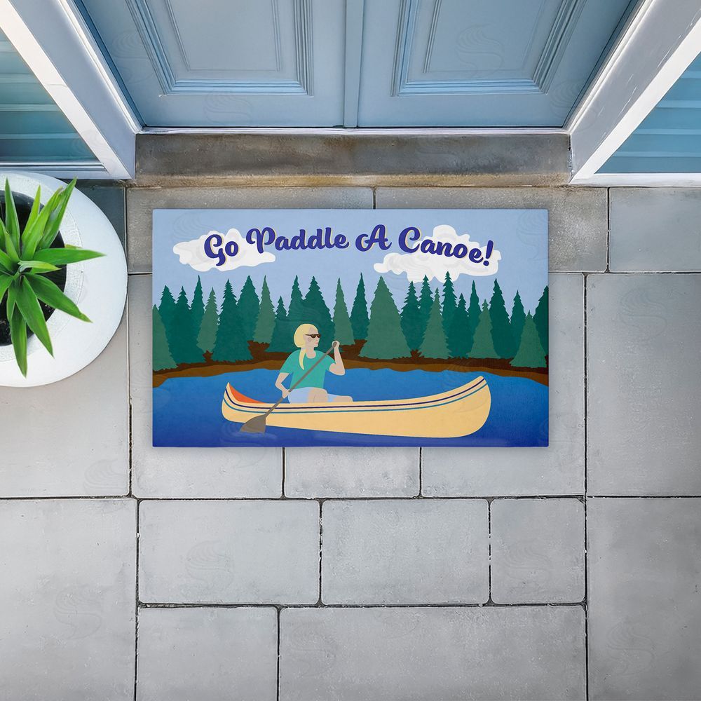 Darlene Seale | Paddle A Canoe Landscape Non-Woven Door Mat