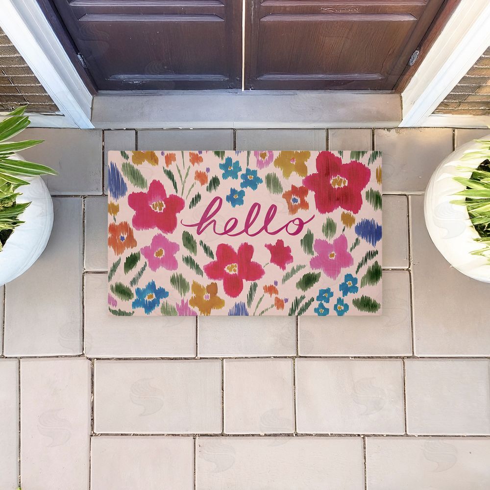 Heather McLaughlin | Hello Ikat Flowers Non-Woven Door Mat