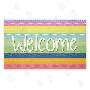 Emily Cromwell | Spring Striped Welcome Non-Woven Door Mat