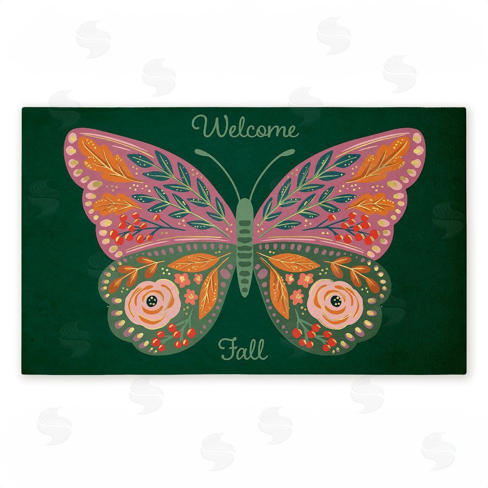 Caroline Alfreds | Fall Patterned Butterfly Non-Woven Door Mat