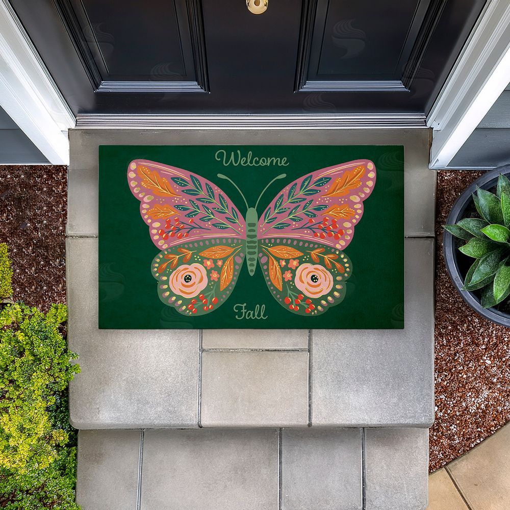 Caroline Alfreds | Fall Patterned Butterfly Non-Woven Door Mat