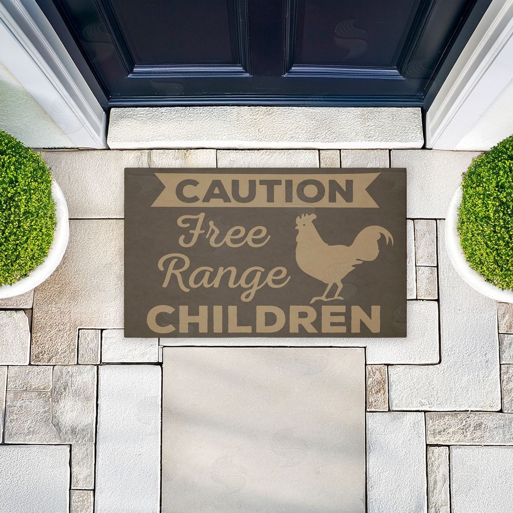 Dana Saulnier | Free Range Children Caution Non-Woven Door Mat