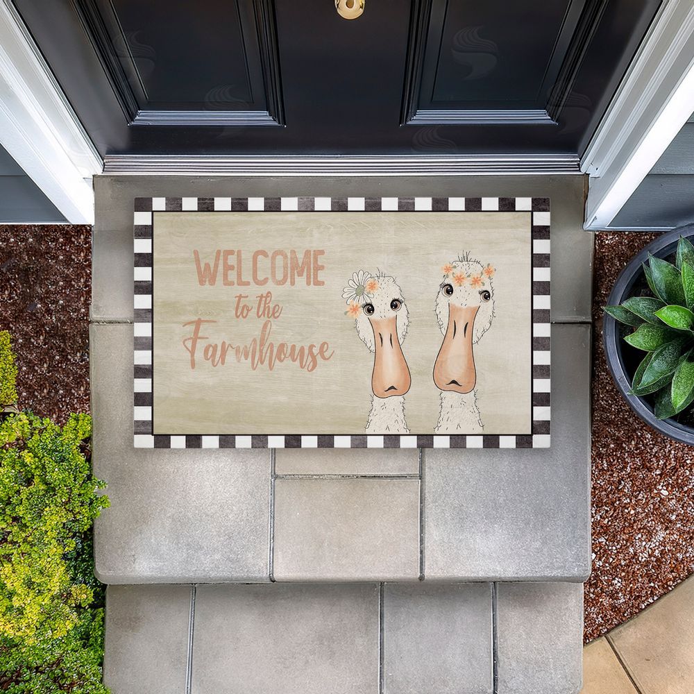 Andrea Jasid Grassi | Welcome Farmhouse Ducks Non-Woven Door Mat