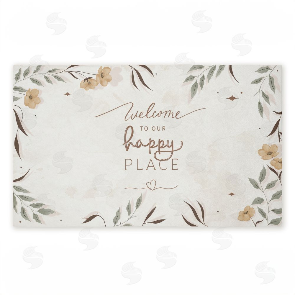Andrea Jasid Grassi | Our Happy Place Floral Welcome Non-Woven Door Mat
