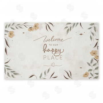 Andrea Jasid Grassi | Our Happy Place Floral Welcome Non-Woven Door Mat
