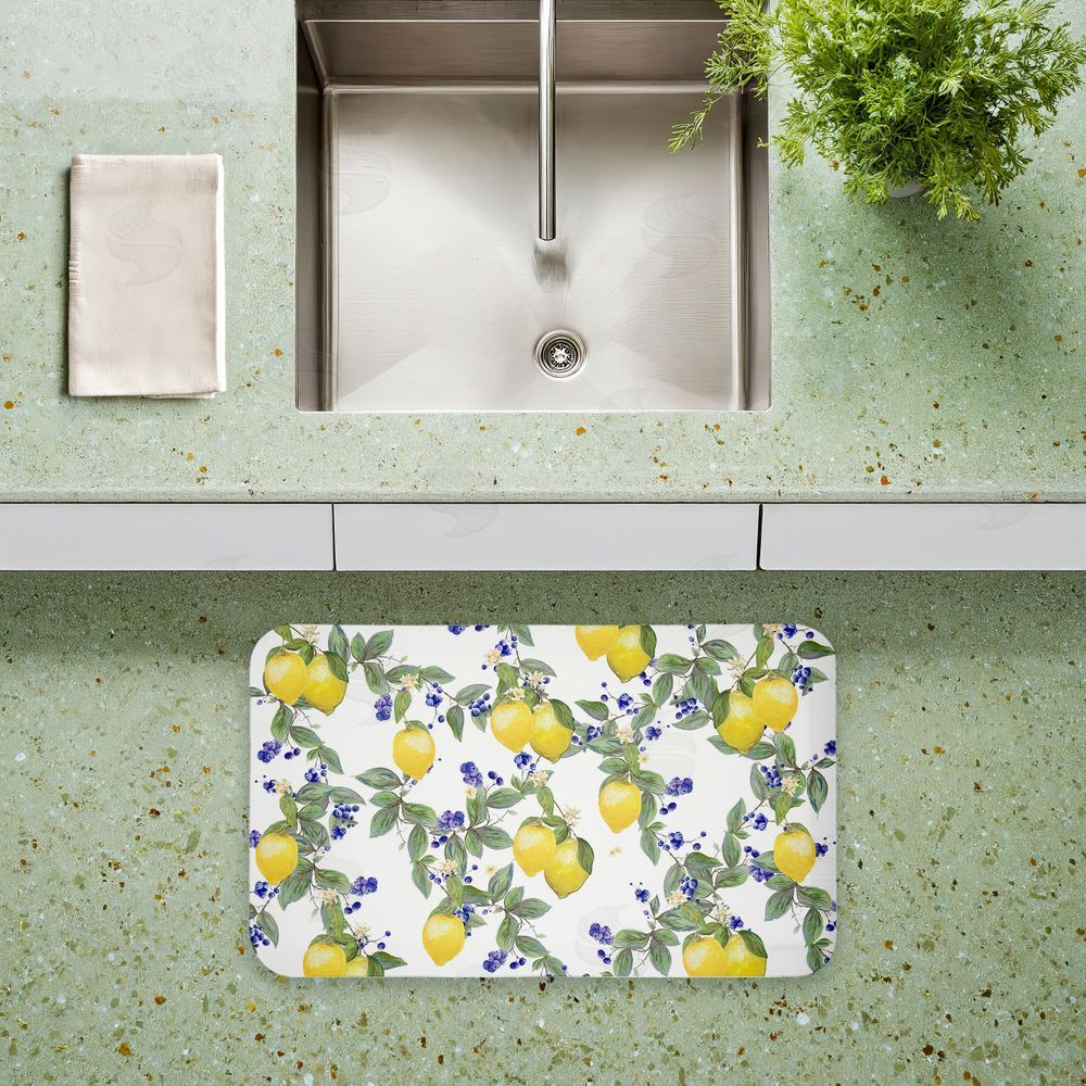 Diannart | Lemony Vine Pattern Anti-Fatigue Mat