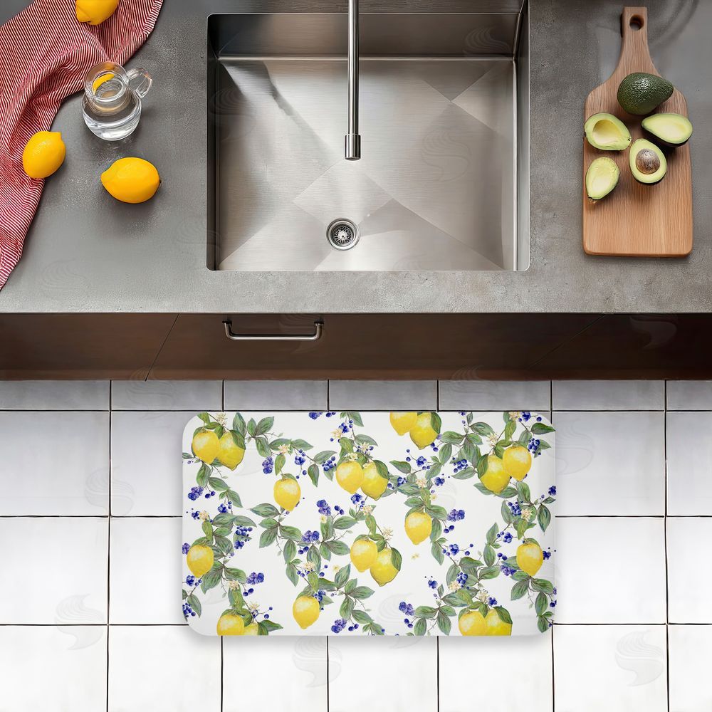 Diannart | Lemony Vine Pattern Anti-Fatigue Mat