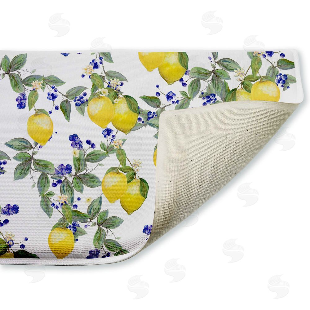 Diannart | Lemony Vine Pattern Plush Bath Mat