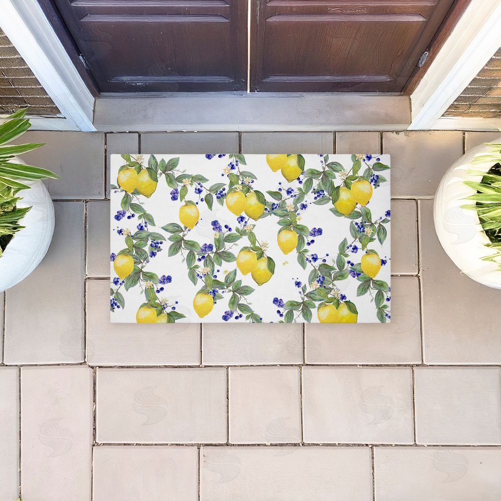 Diannart | Lemony Vine Pattern Non-Woven Door Mat
