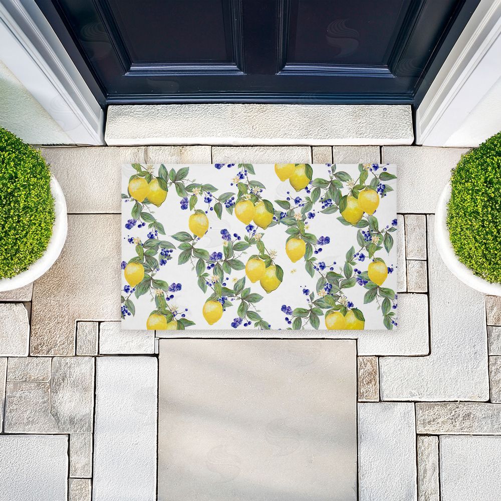 Diannart | Lemony Vine Pattern Non-Woven Door Mat