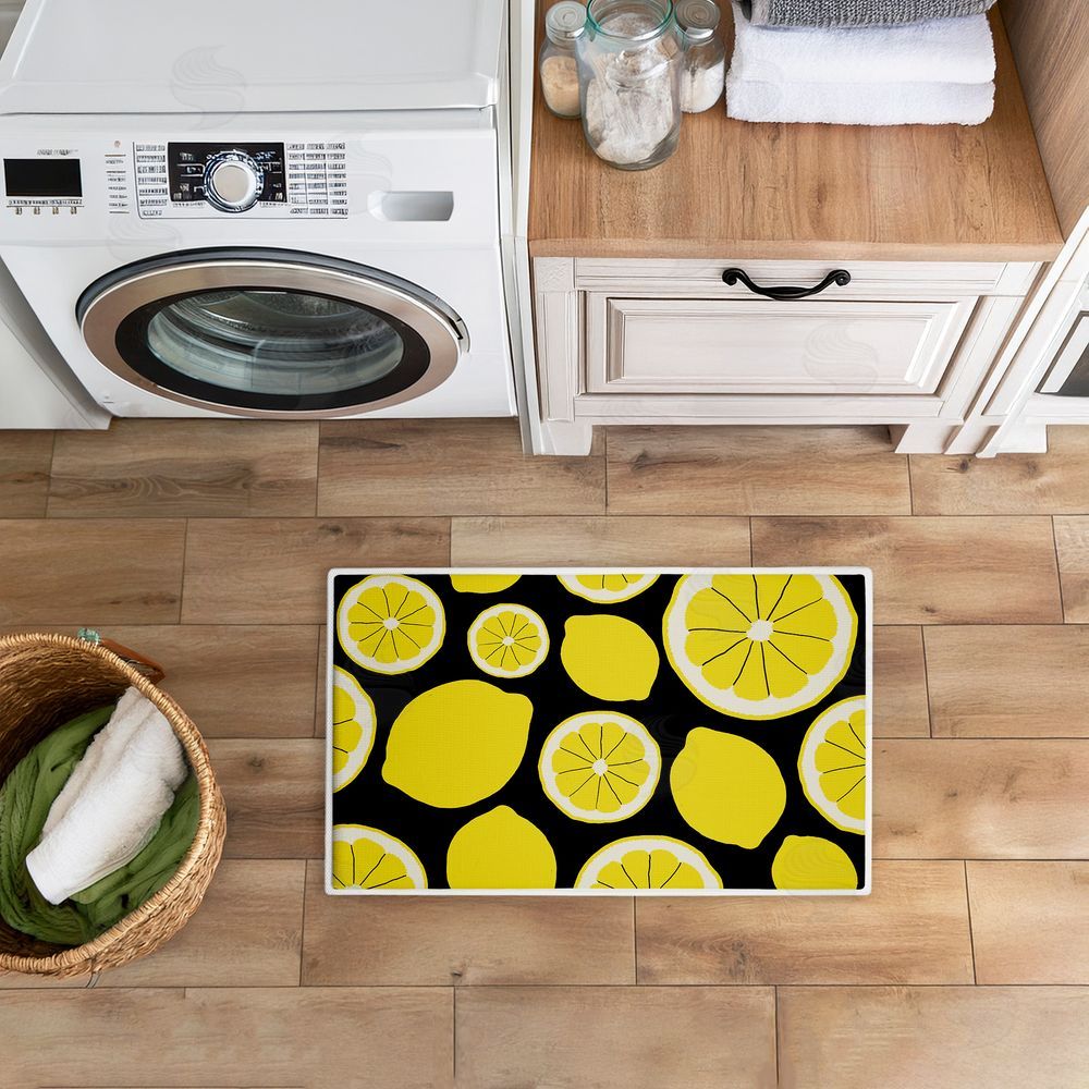 Anna Quach | Lemon Squeezy Pattern Plush Bath Mat