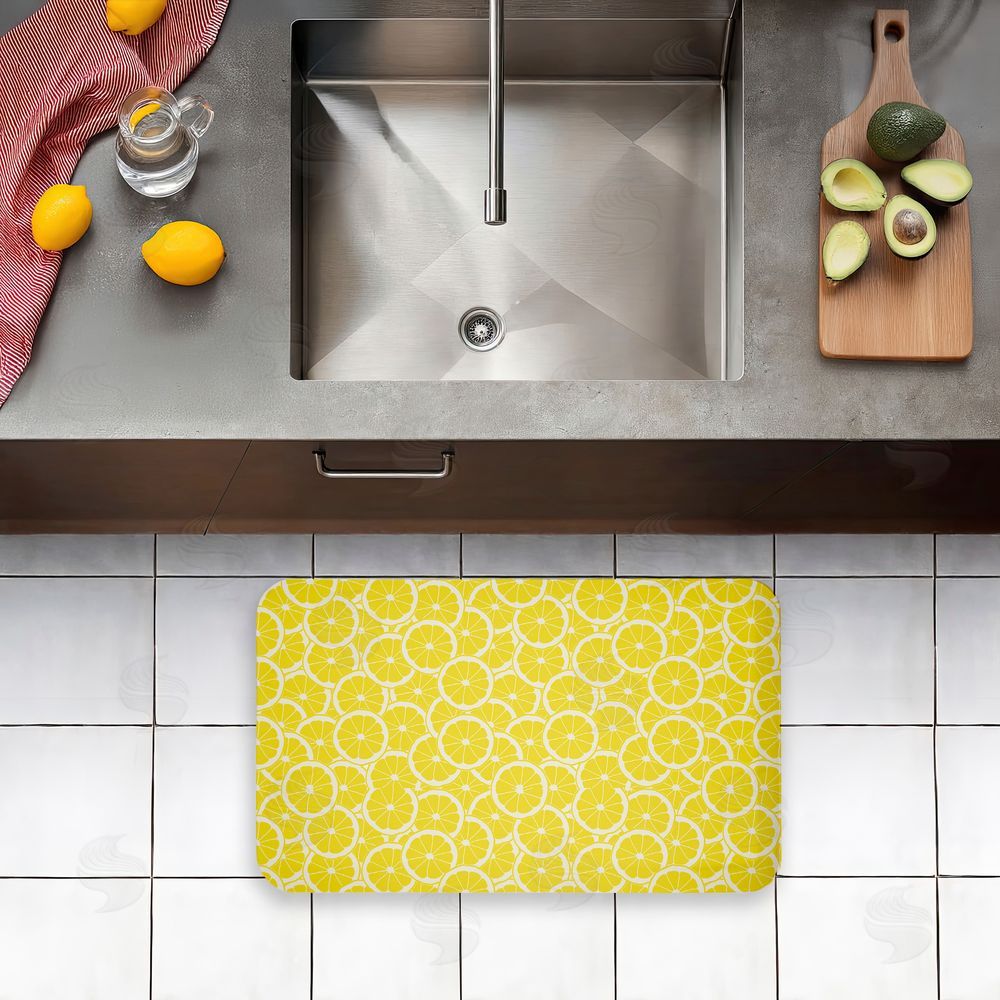 Anna Quach | Zesty Lemons Everywhere Anti-Fatigue Mat