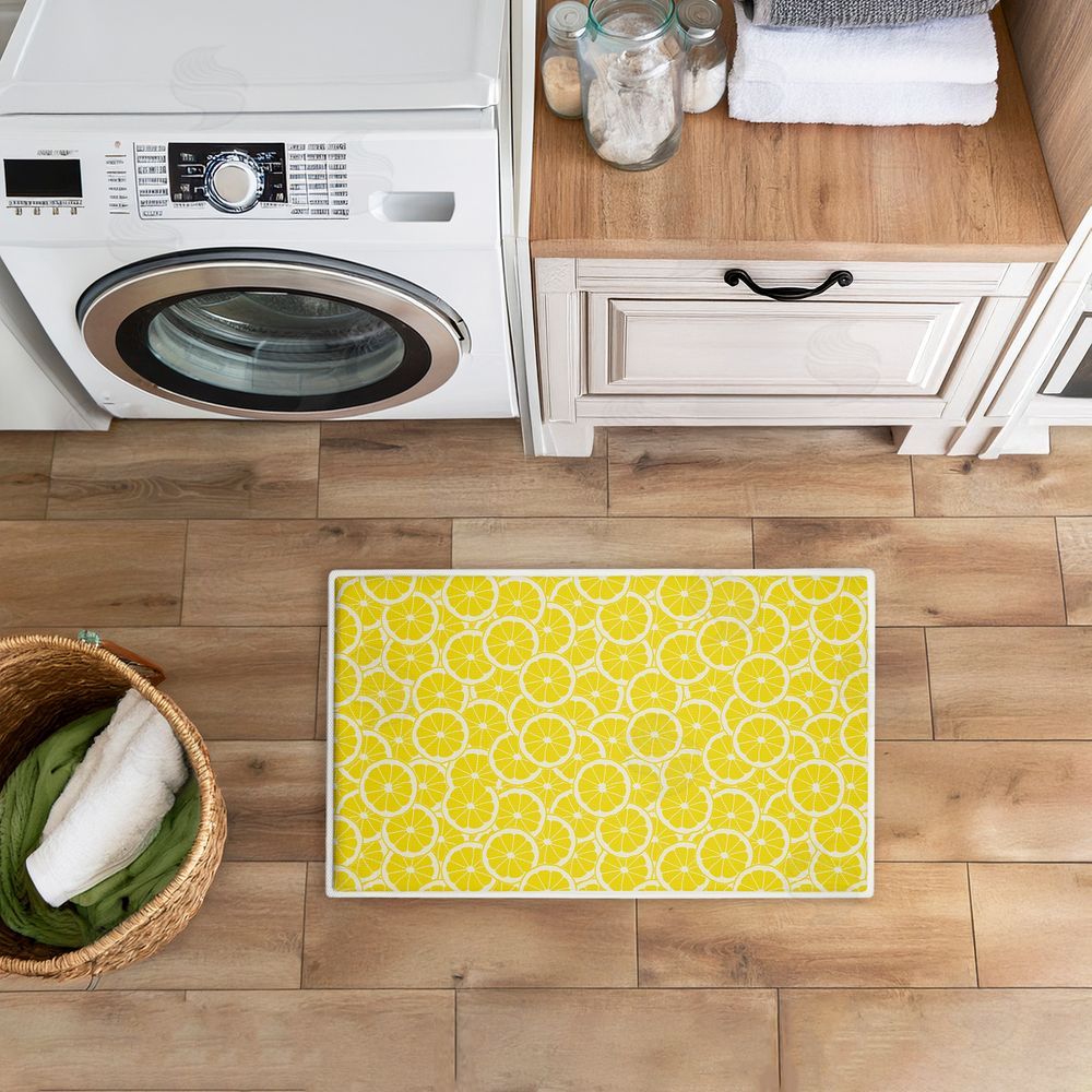 Anna Quach | Zesty Lemons Everywhere Plush Bath Mat