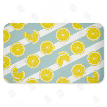 Anna Quach | Kitchen Lemony Stripes Anti-Fatigue Mat