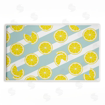 Anna Quach | Kitchen Lemony Stripes Plush Bath Mat