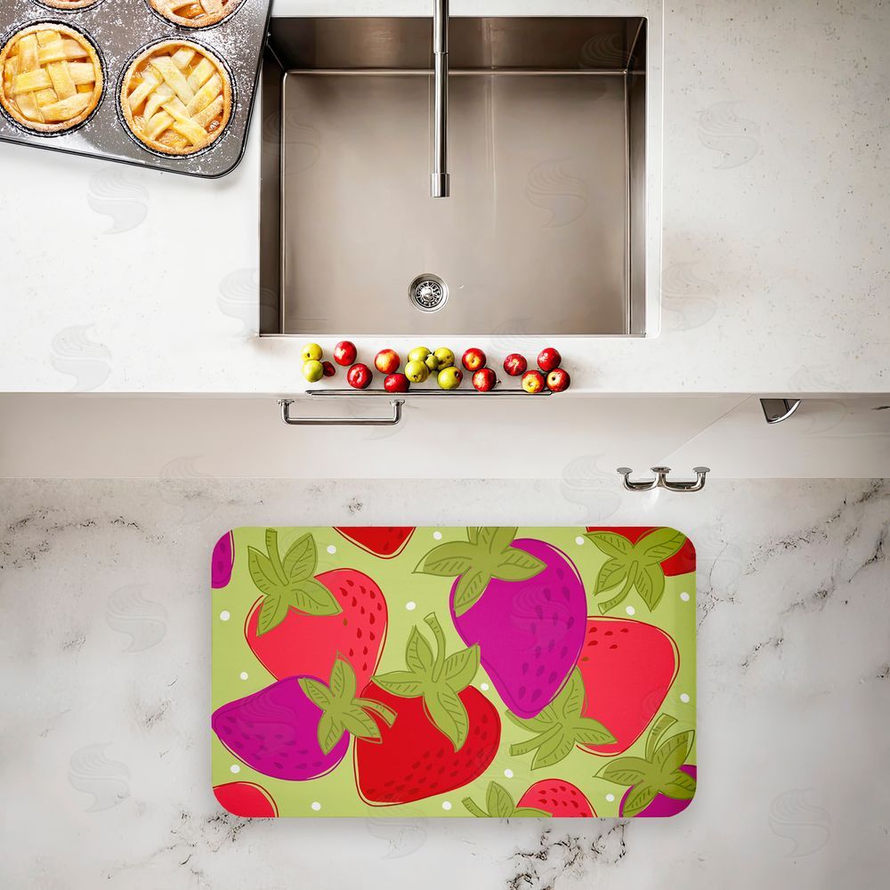 Deidre Mosher | Fun Fruit Strawberries Anti-Fatigue Mat