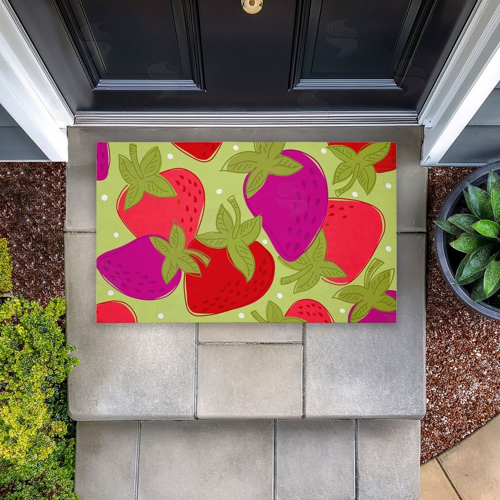 Deidre Mosher | Fun Fruit Strawberries Non-Woven Door Mat