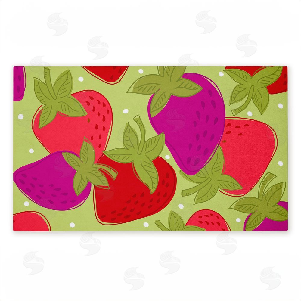 Deidre Mosher | Fun Fruit Strawberries Non-Woven Door Mat