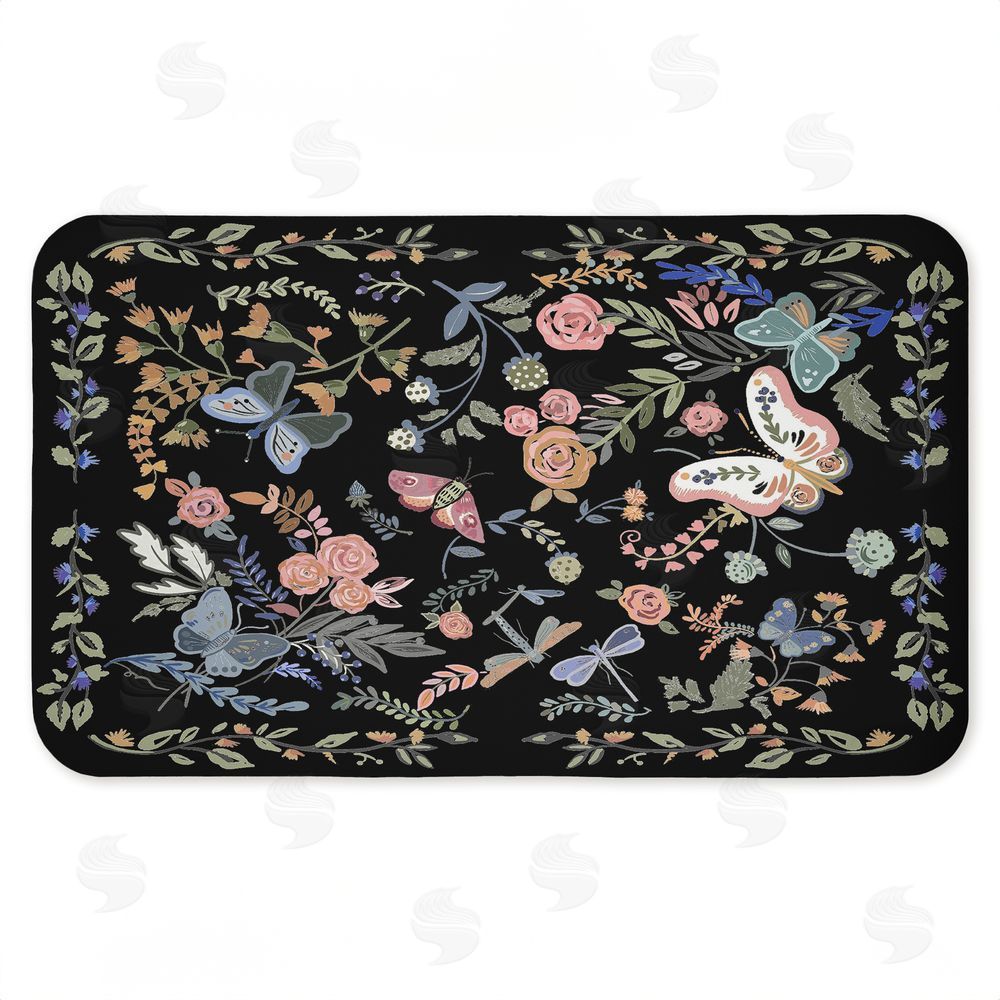 Ani Del Sol | Dark Flowers & Garden Friends Anti-Fatigue Mat