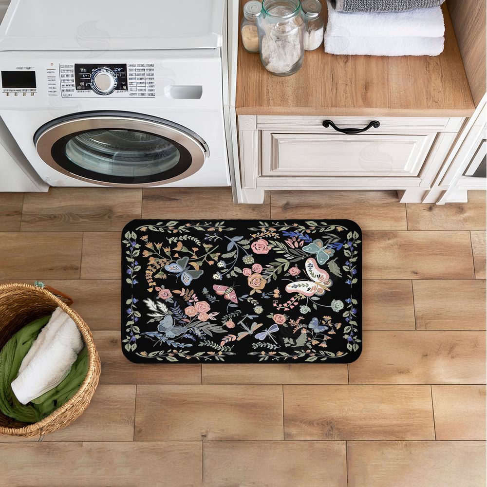 Ani Del Sol | Dark Flowers & Garden Friends Anti-Fatigue Mat