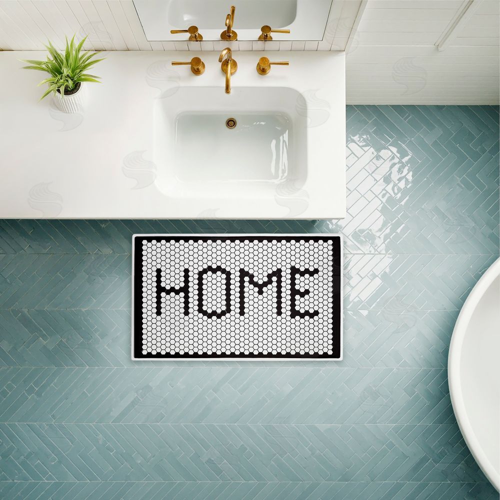 Elizabeth Tyndall | Home Mosaic Pattern Plush Bath Mat