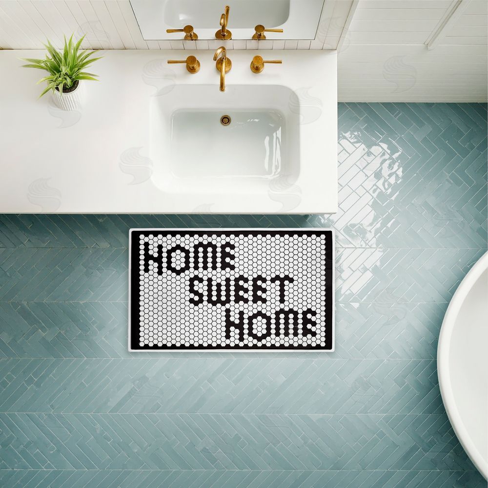 Elizabeth Medley | Sweet Home Mosaic Pattern Plush Bath Mat
