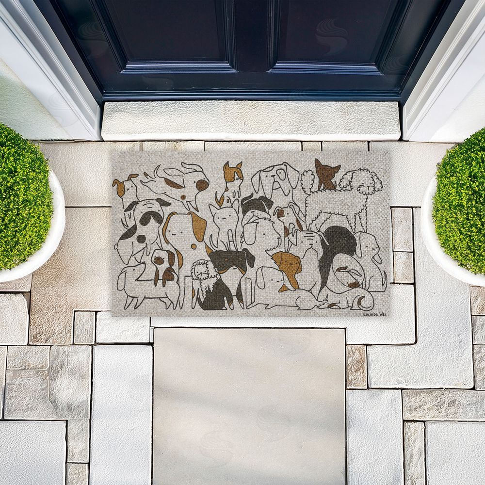 Lucinda Wei | Eclectic Dog Breeds Faux Sisal Door Mat