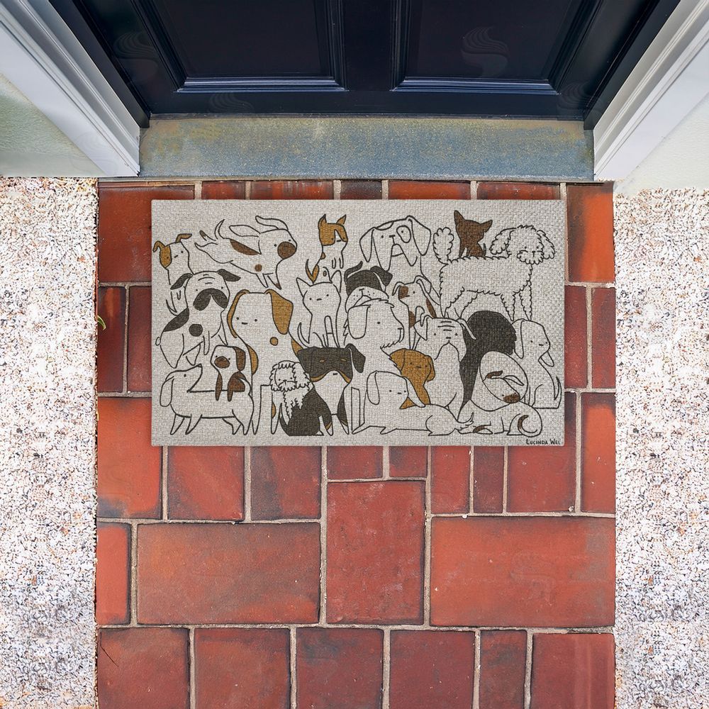 Lucinda Wei | Eclectic Dog Breeds Faux Sisal Door Mat