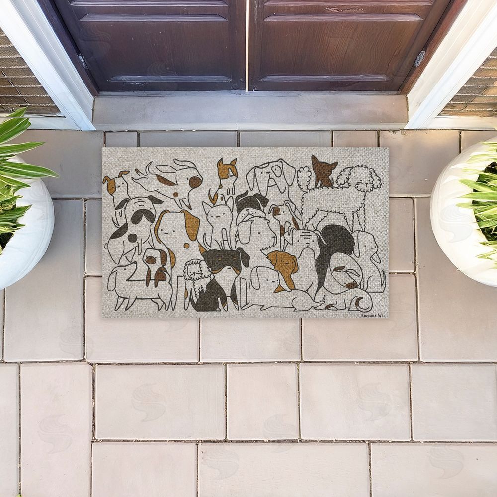 Lucinda Wei | Eclectic Dog Breeds Faux Sisal Door Mat