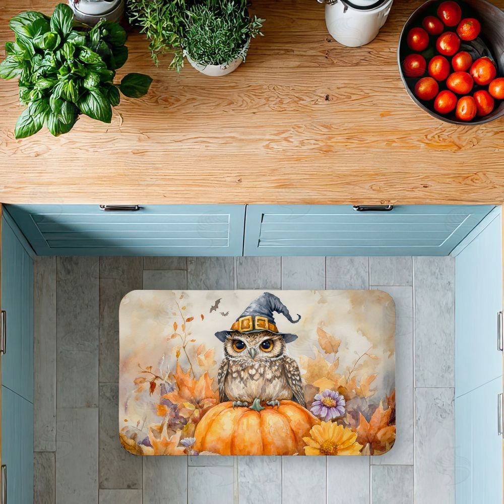 LSR Design Studio | Owl Perched on Pumpkin Anti-Fatigue Mat