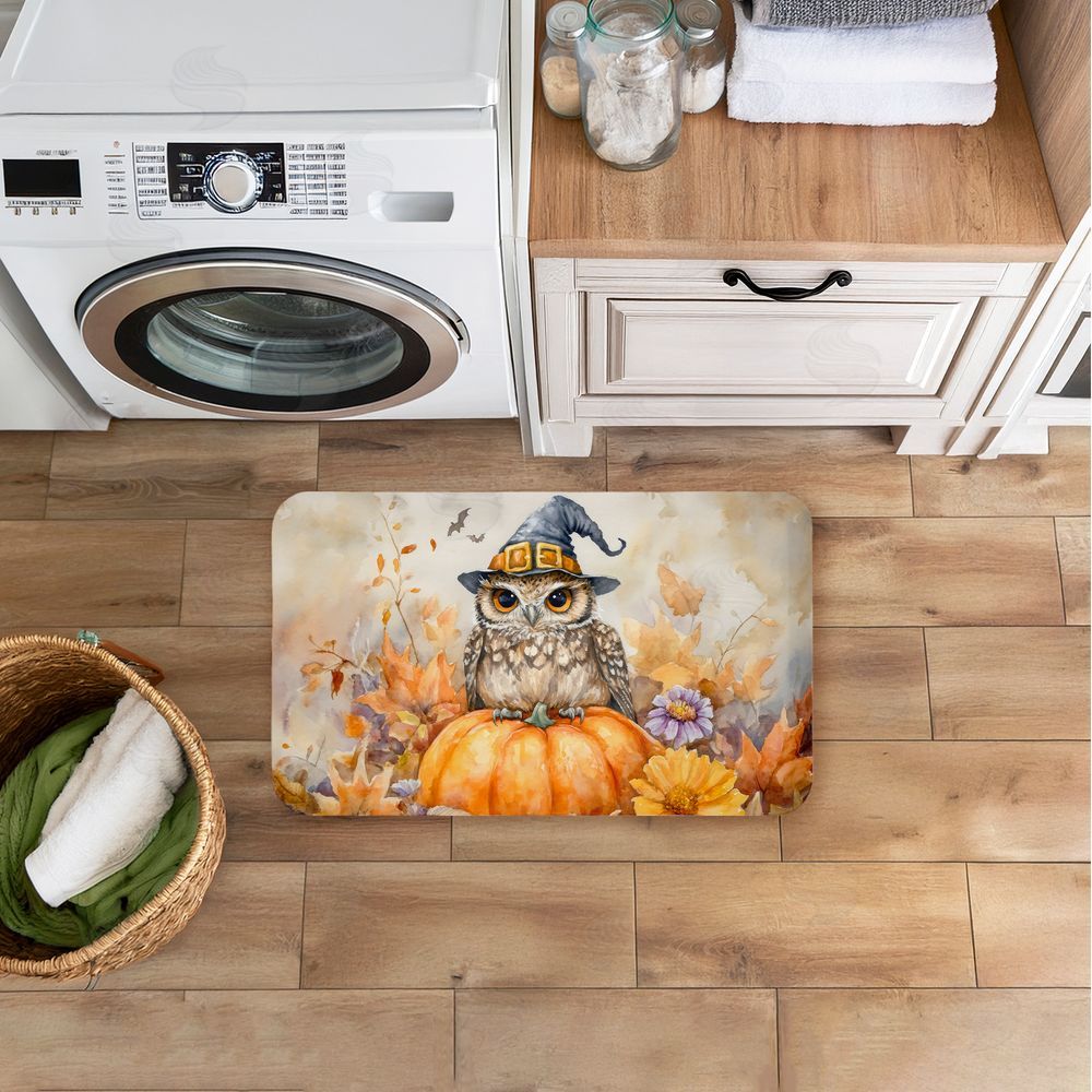 LSR Design Studio | Owl Perched on Pumpkin Anti-Fatigue Mat