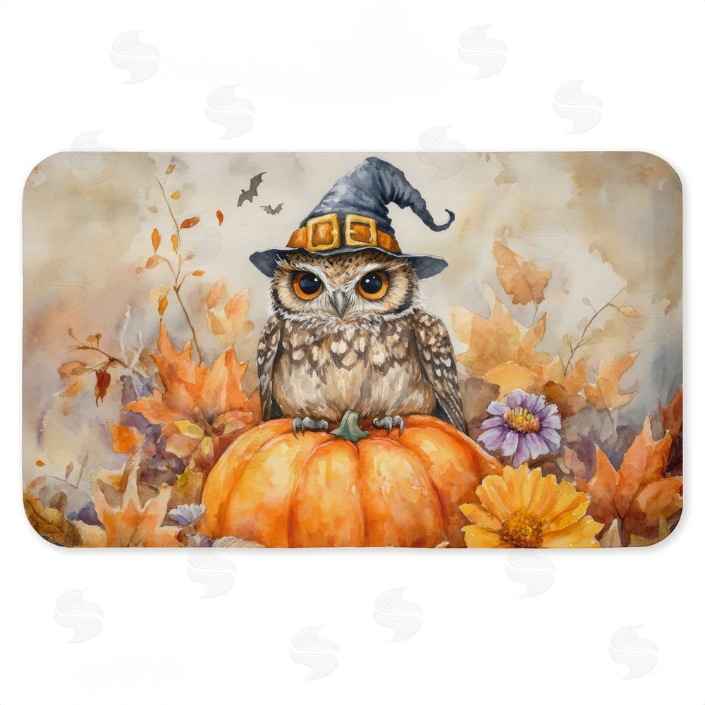 LSR Design Studio | Owl Perched on Pumpkin Anti-Fatigue Mat