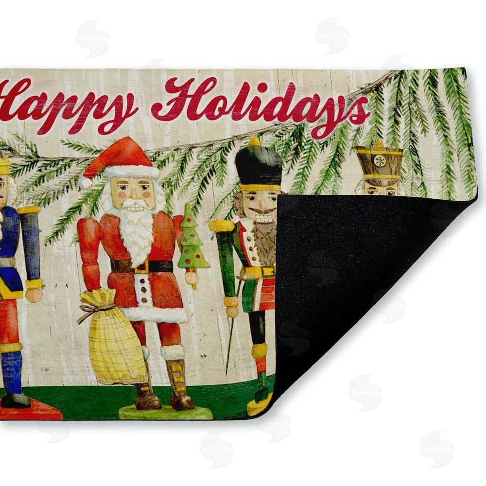 Paul Brent | Classic Nutcrackers Happy Holidays Non-Woven Door Mat