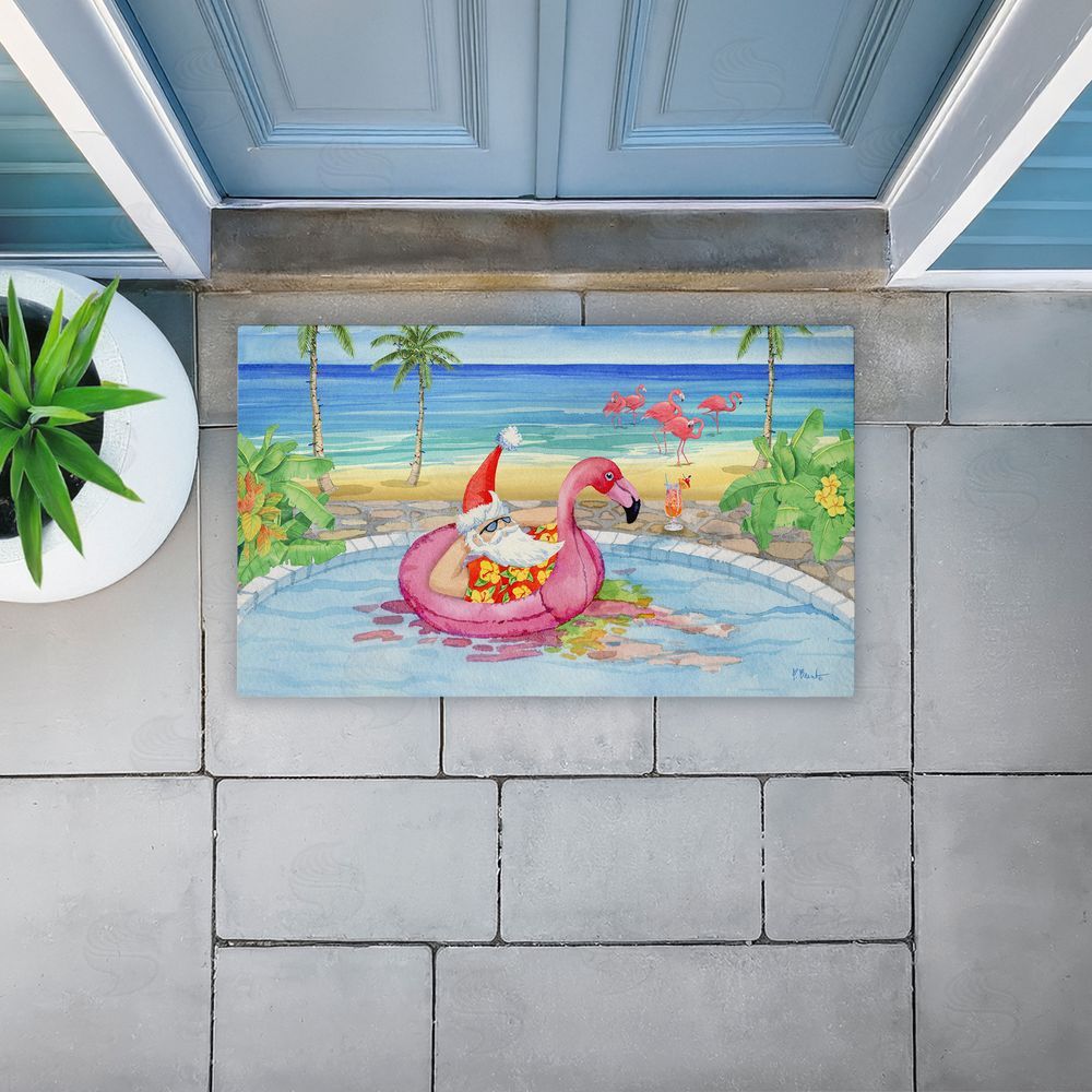 Paul Brent | Santa Pool Float & Cocktail Non-Woven Door Mat
