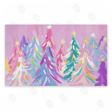 Arlington Prints | Abstract Pastel Christmas Trees Non-Woven Door Mat