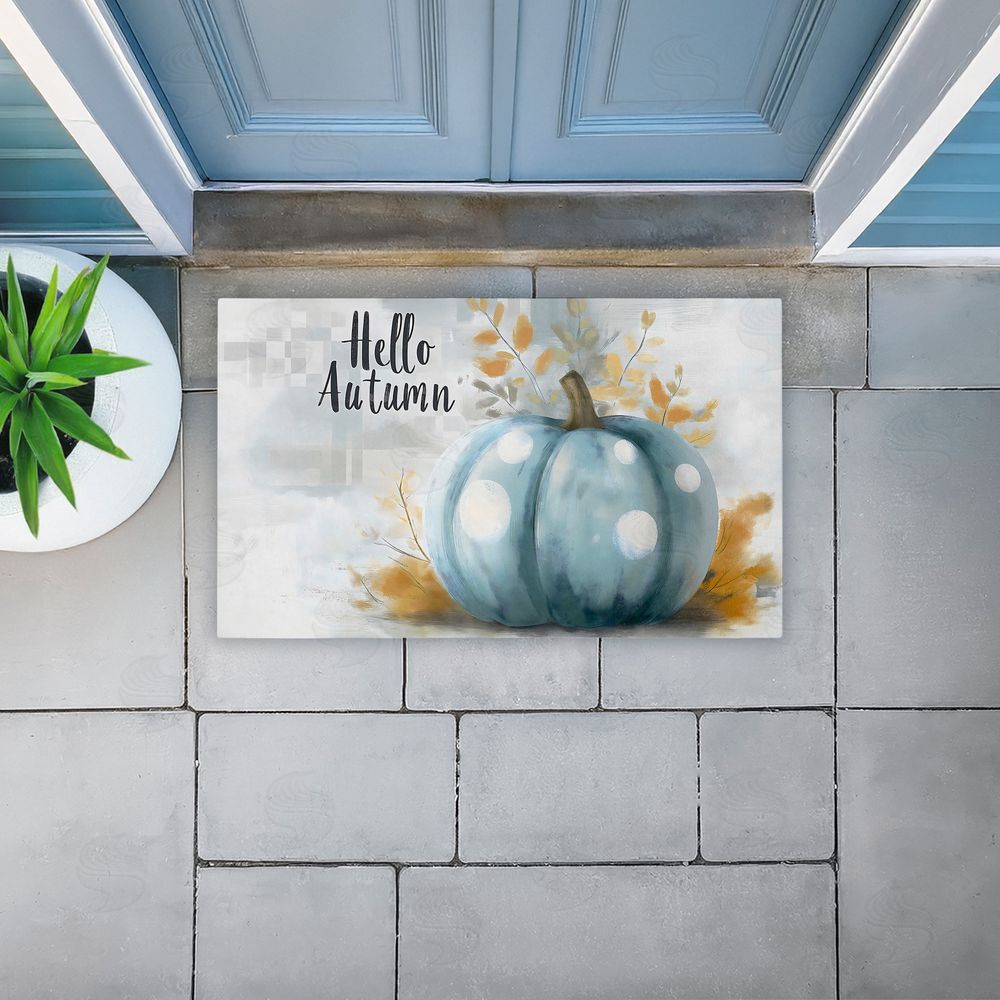 Creative Studio | Hello Autumn Blue Pumpkin Non-Woven Door Mat