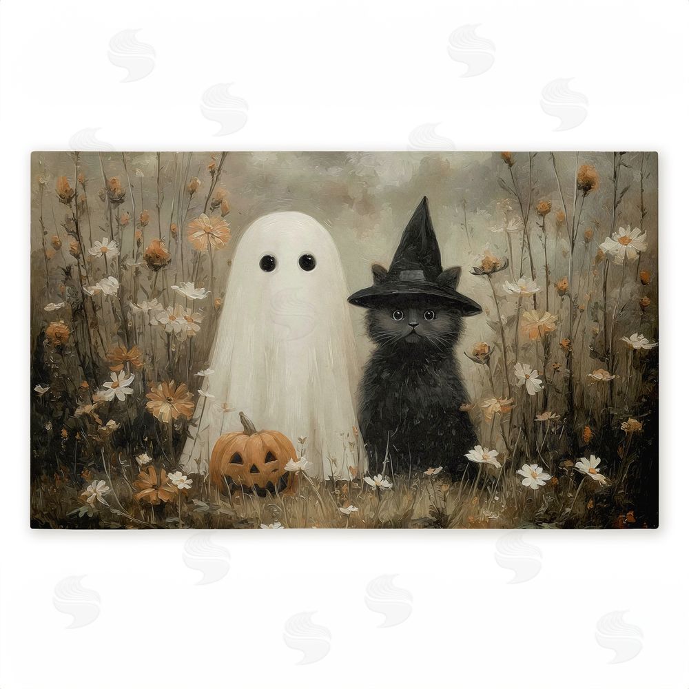 Arlington Prints | Ghost & Black Kitten Non-Woven Door Mat