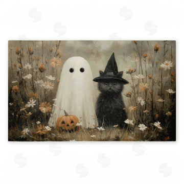 Arlington Prints | Ghost & Black Kitten Non-Woven Door Mat