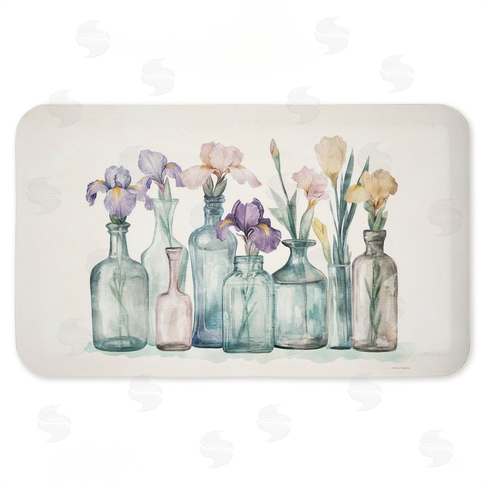 Svetlana Aleynikova | Pastel Toned Iris Vases Anti-Fatigue Mat
