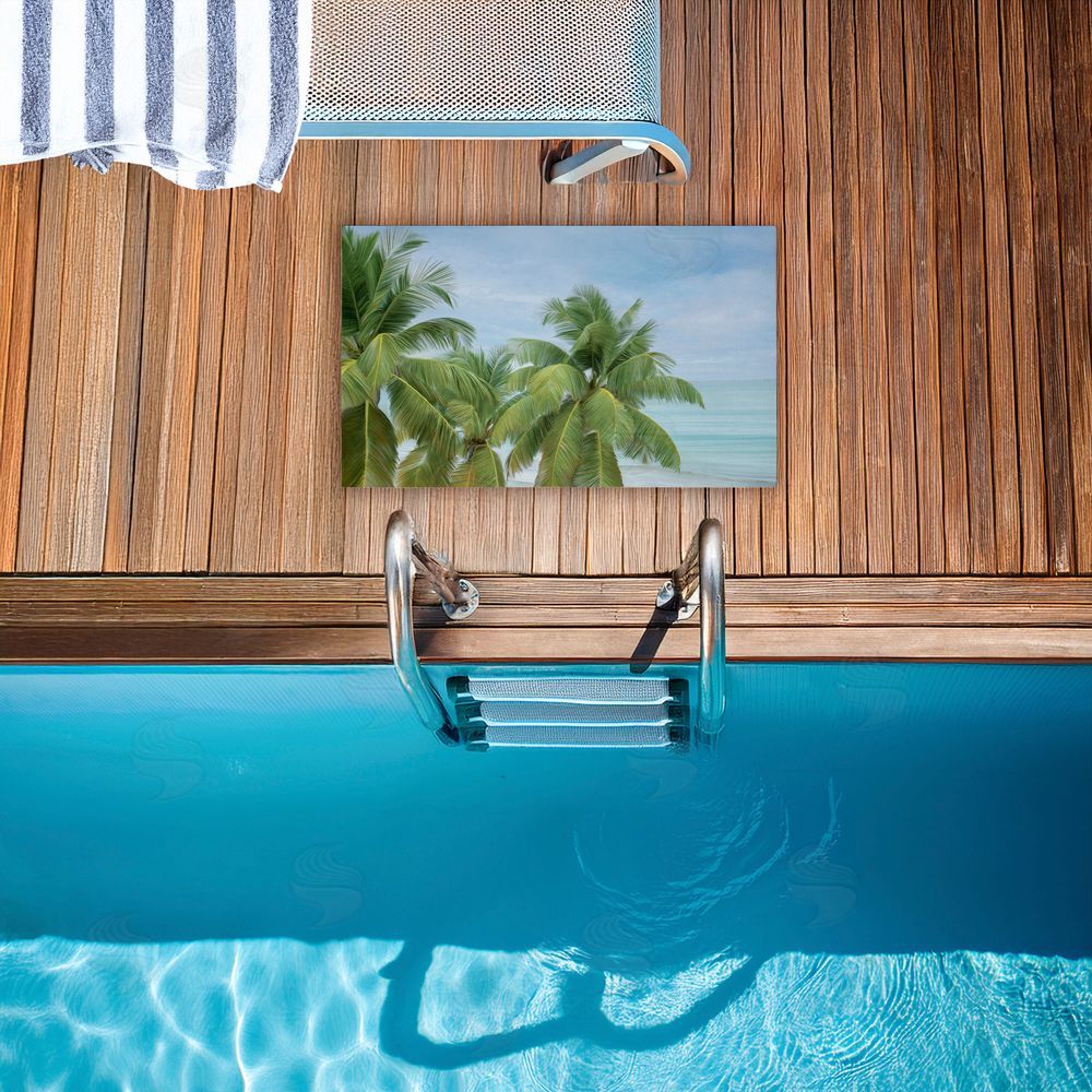 Seven Trees Design | Tropical Palms Overlooking Ocean Non-Woven Door Mat