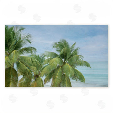 Seven Trees Design | Tropical Palms Overlooking Ocean Non-Woven Door Mat